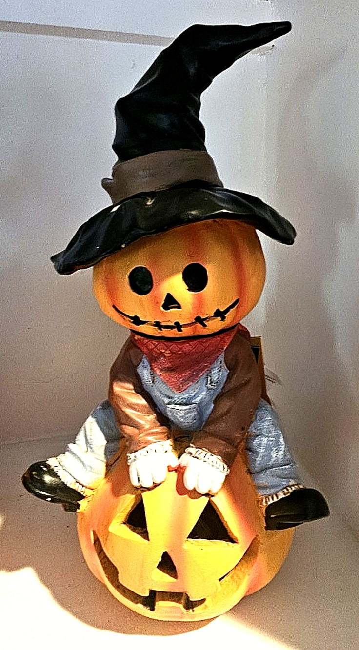 Light up Scarecrow/Jack-O-Lantern New With Tags 12" Tall